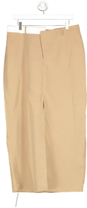 PrettyLittleThing Beige Wide Leg Trousers UK 16