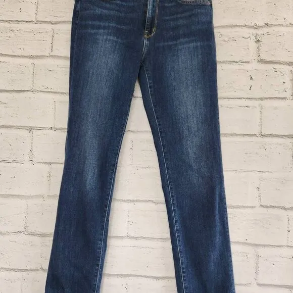 Principle Ultra Dark Wash Mid Rise Straight Leg Stretch Denim Jeans Blue Size 30