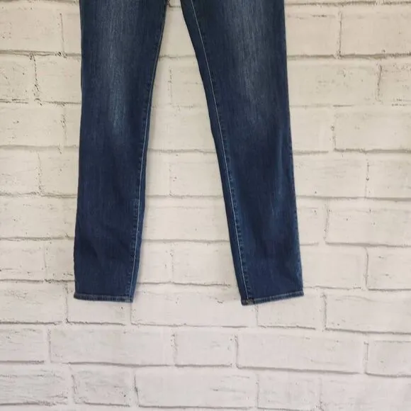 Principle Ultra Dark Wash Mid Rise Straight Leg Stretch Denim Jeans Blue Size 30