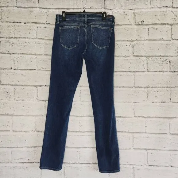 Principle Ultra Dark Wash Mid Rise Straight Leg Stretch Denim Jeans Blue Size 30