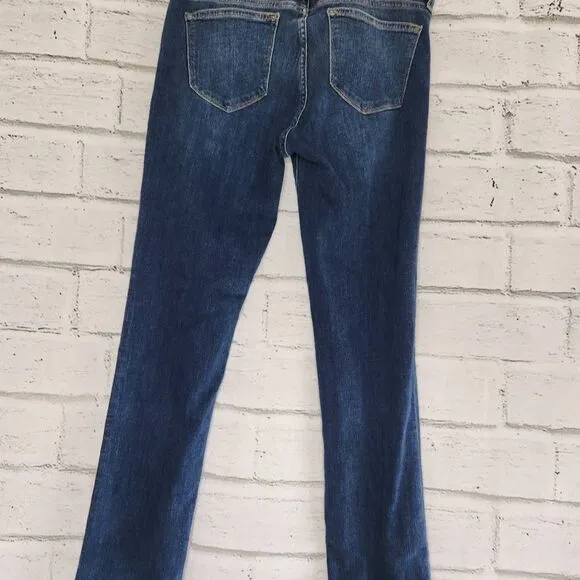 Principle Ultra Dark Wash Mid Rise Straight Leg Stretch Denim Jeans Blue Size 30