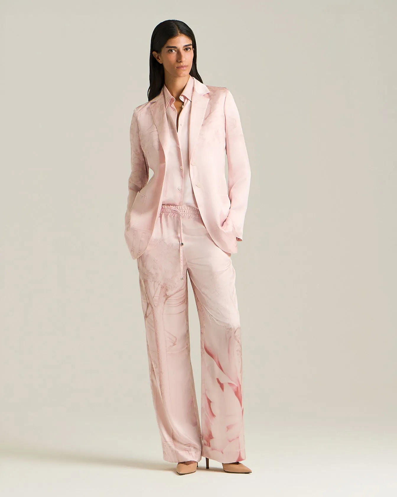 PRINTED SILK TROUSERS