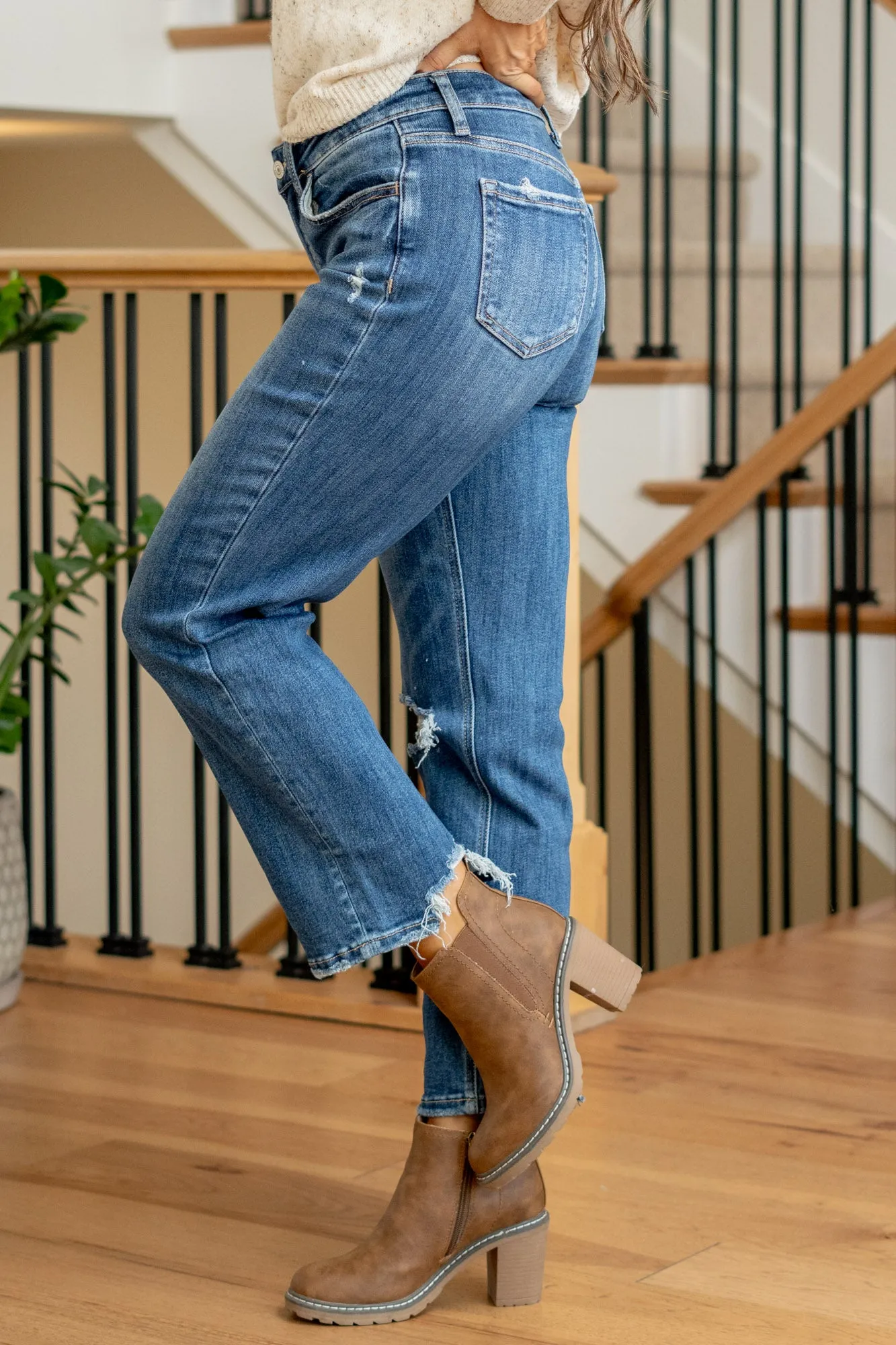 Prominent High Rise Ankle Straight Leg
