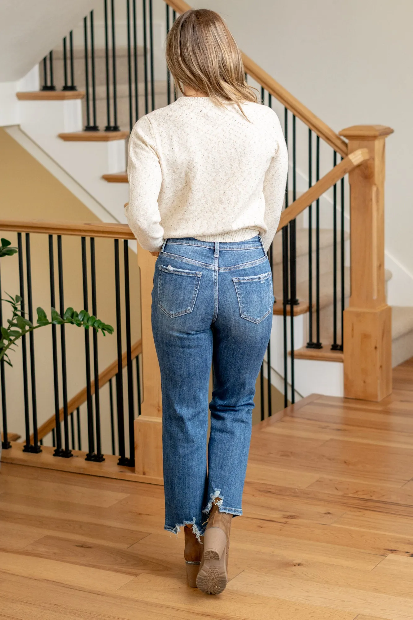 Prominent High Rise Ankle Straight Leg