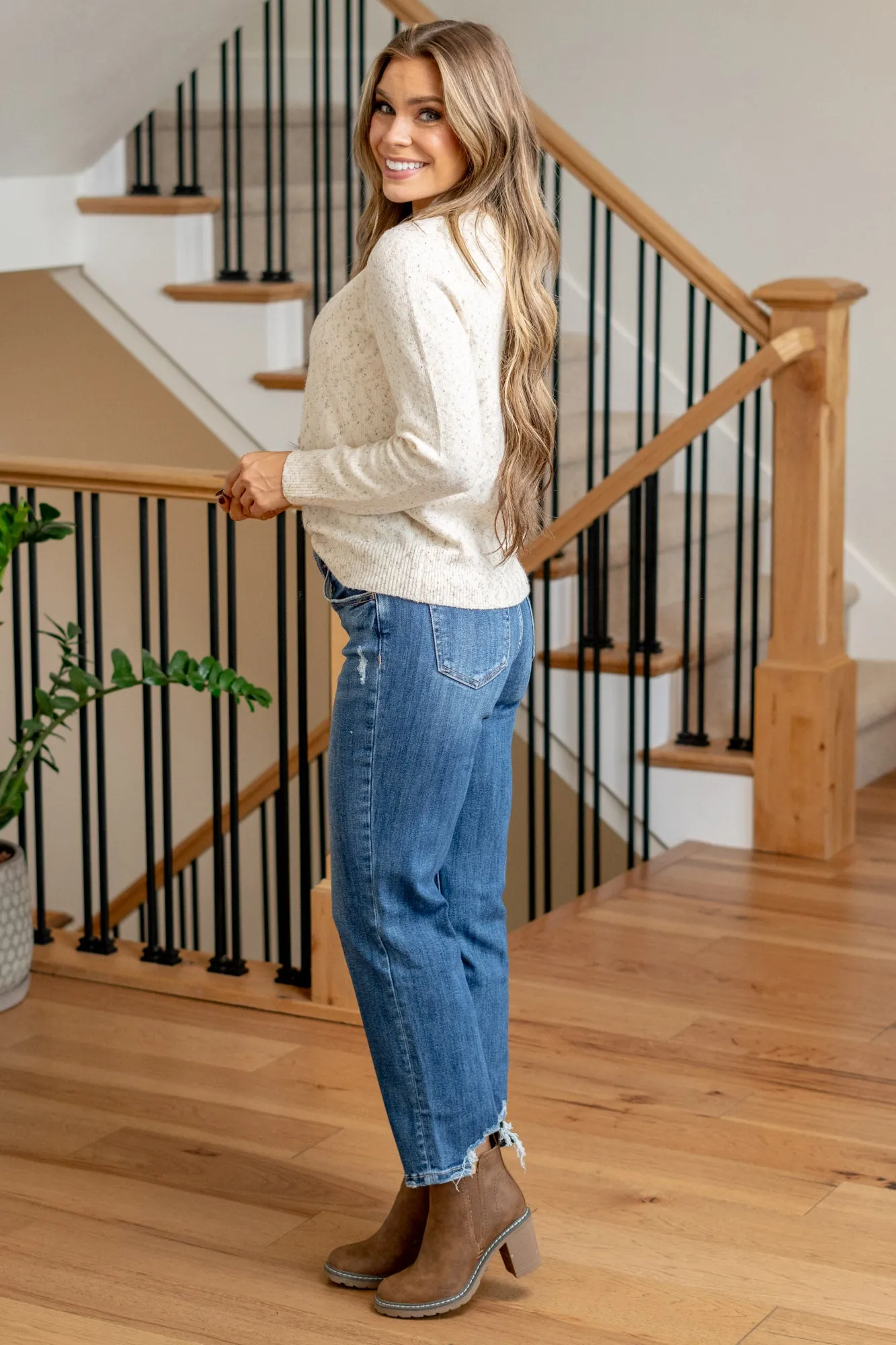 Prominent High Rise Ankle Straight Leg