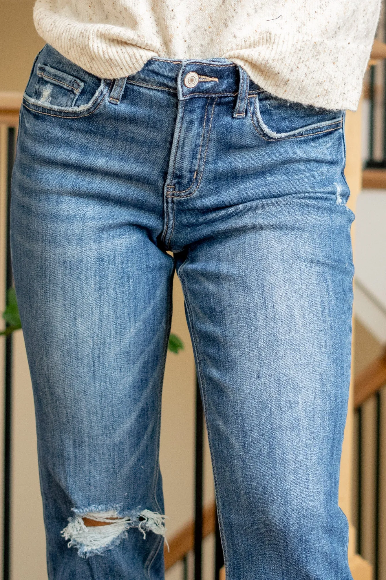 Prominent High Rise Ankle Straight Leg