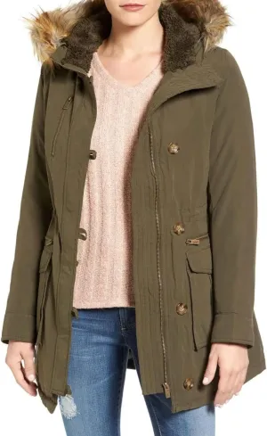 RACHEL BY Rachel Roy Women's Double Closure Parka Jacket R13183-W5 Loden Green M