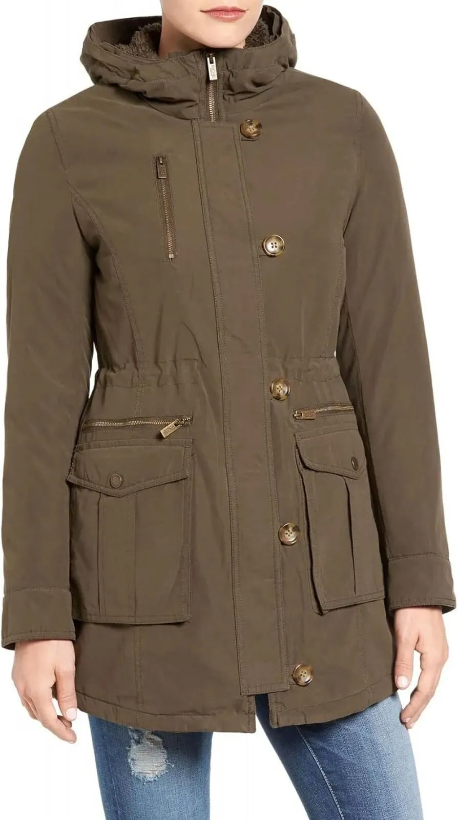 RACHEL BY Rachel Roy Women's Double Closure Parka Jacket R13183-W5 Loden Green M