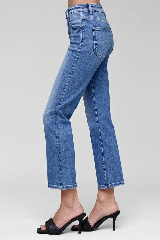 RISEN High Rise Crop Straight Jeans *TUMMY CONTROL*