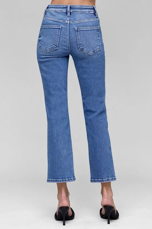 RISEN High Rise Crop Straight Jeans *TUMMY CONTROL*