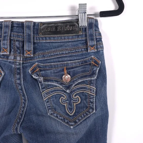 ROCK REVIVAL Deborah Boot Jeans Low Rise Size 26