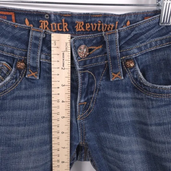 ROCK REVIVAL Deborah Boot Jeans Low Rise Size 26