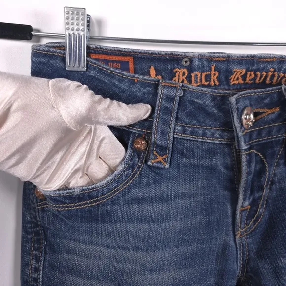 ROCK REVIVAL Deborah Boot Jeans Low Rise Size 26