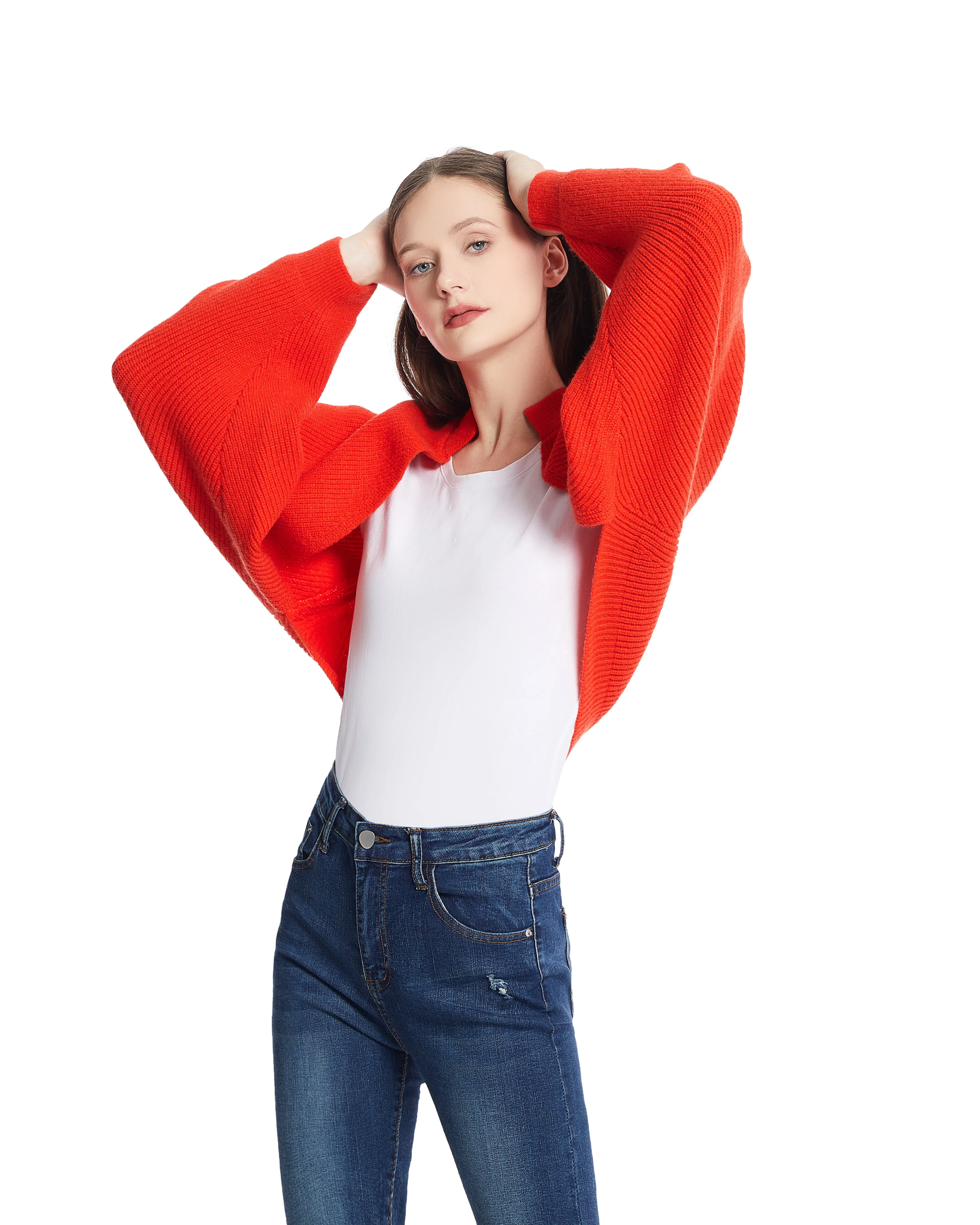 Roffe Ribbed Knit Shrug
