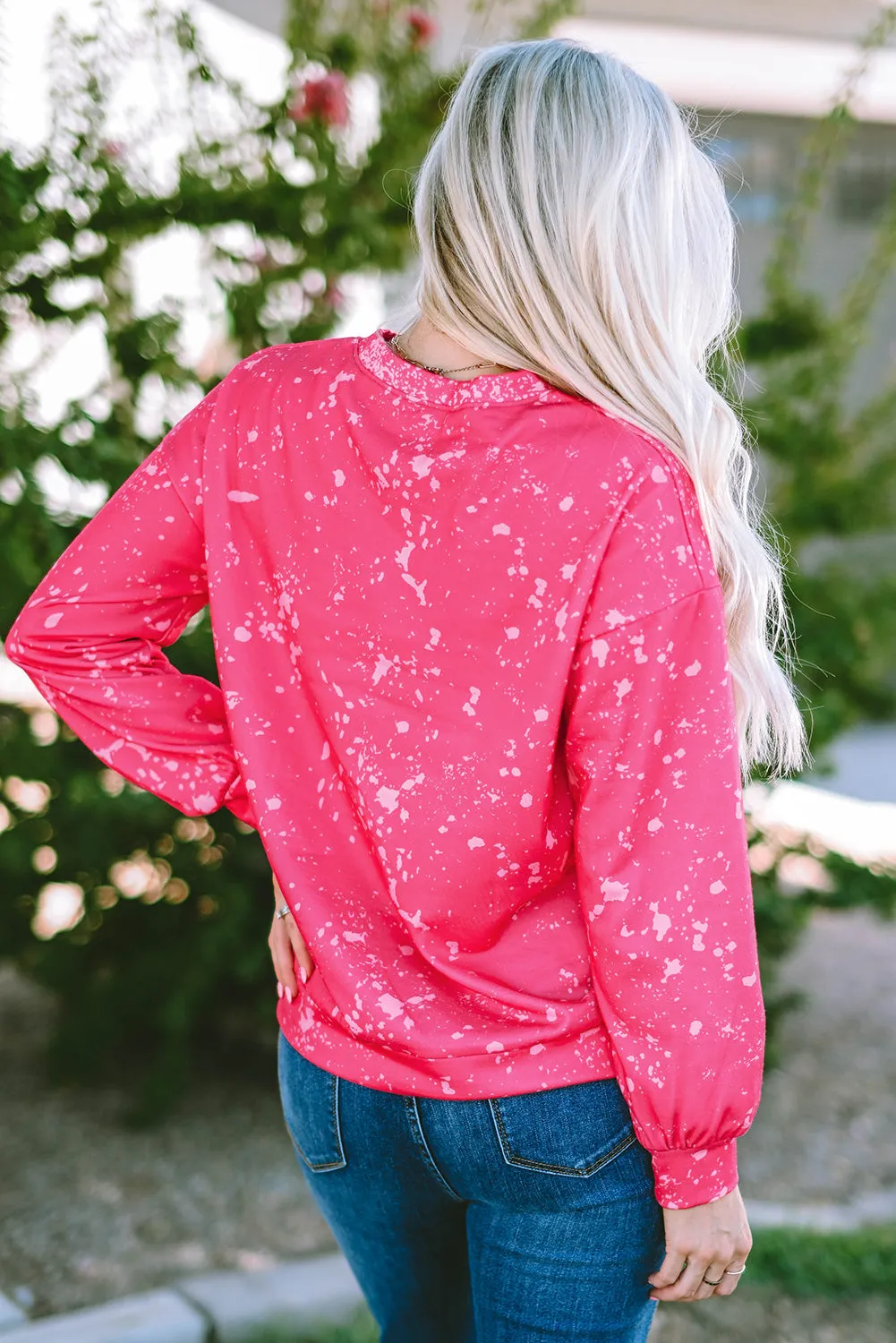 Rose Glitter HOWDY Graphic Western Tie Dye Sweatshirt