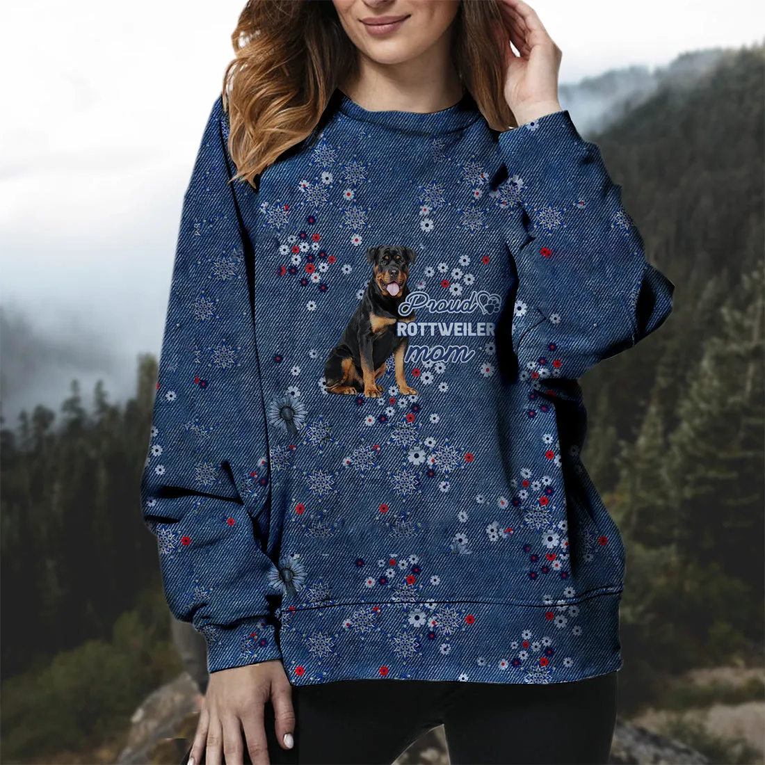 Rottweiler-Pround Mom-Premium Sweatshirt
