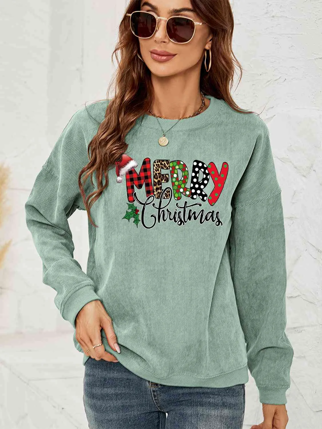 Sage Merry Christmas Sweatshirt