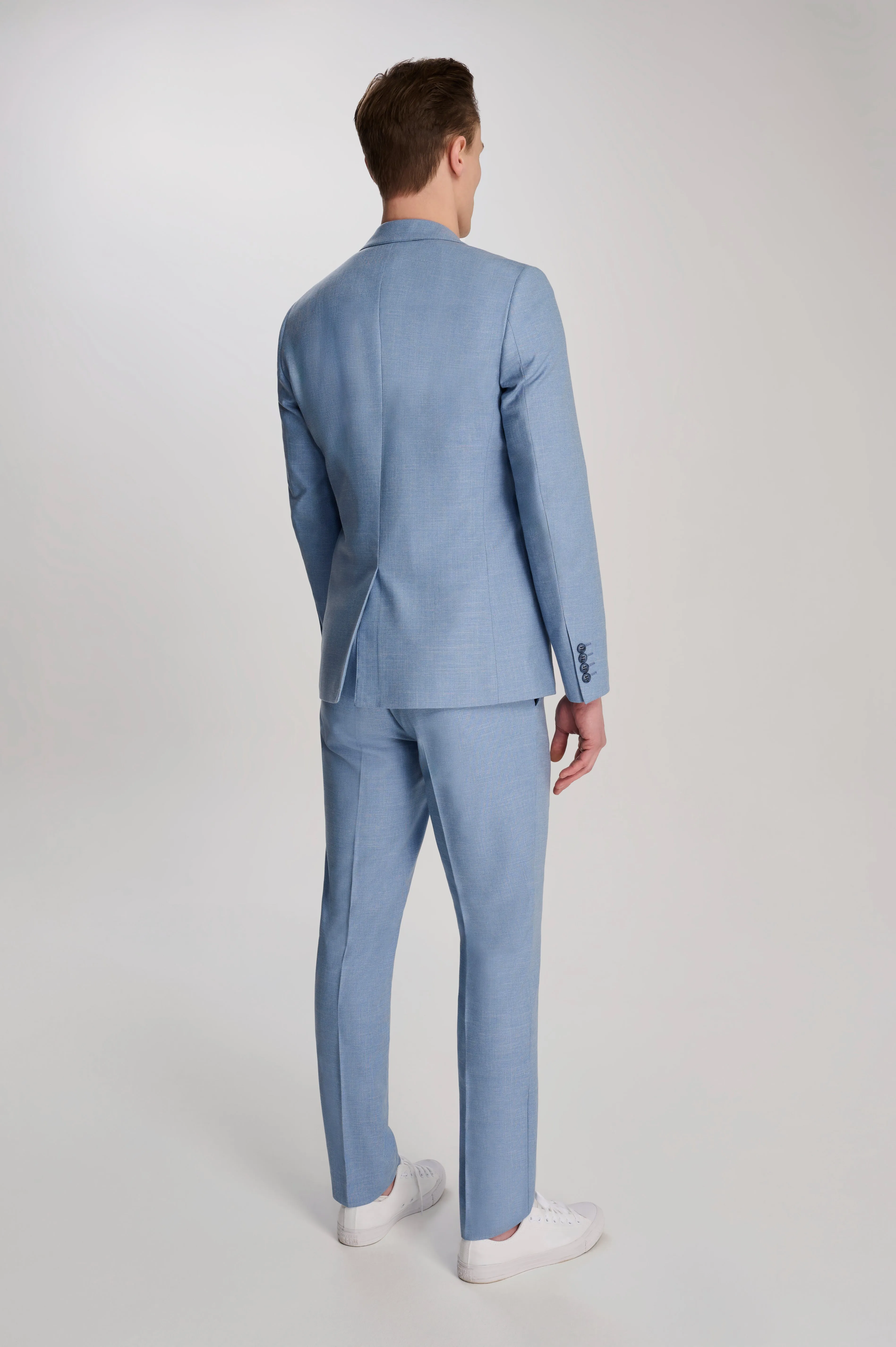 Sandro Slim Fit Linen Look Suit Jacket in Light Blue