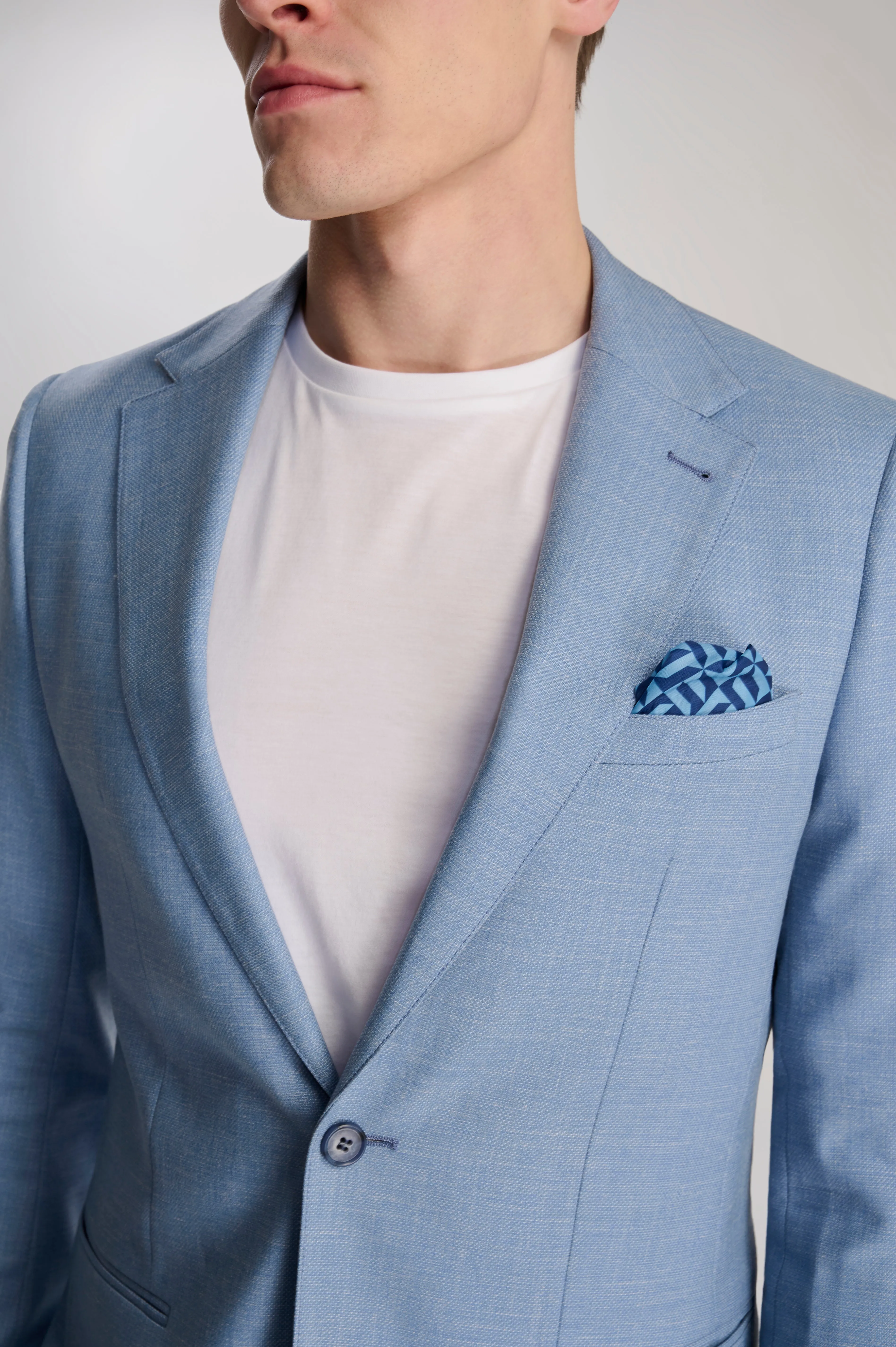 Sandro Slim Fit Linen Look Suit Jacket in Light Blue