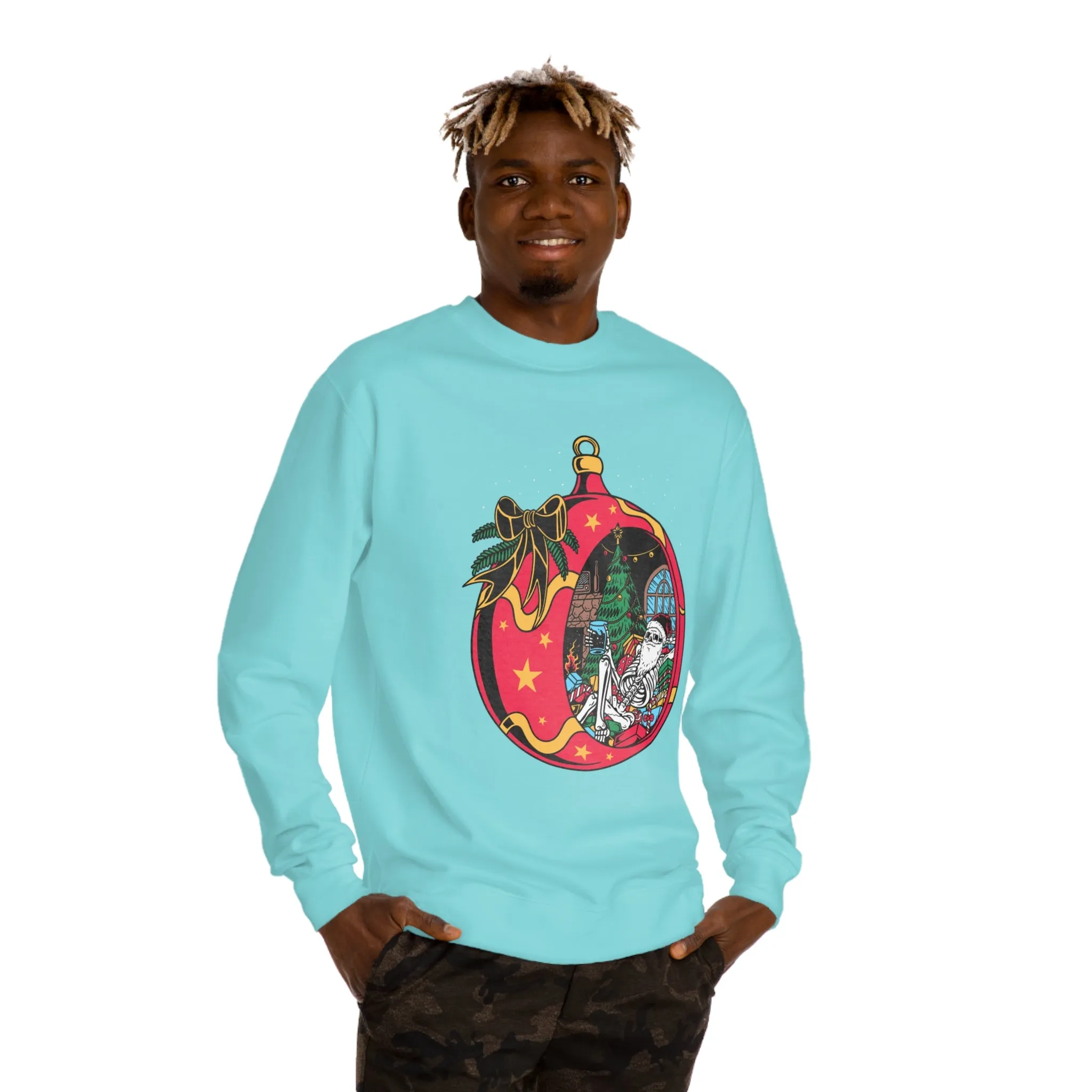 Santa Skeleton Unisex Crew Neck Sweatshirt