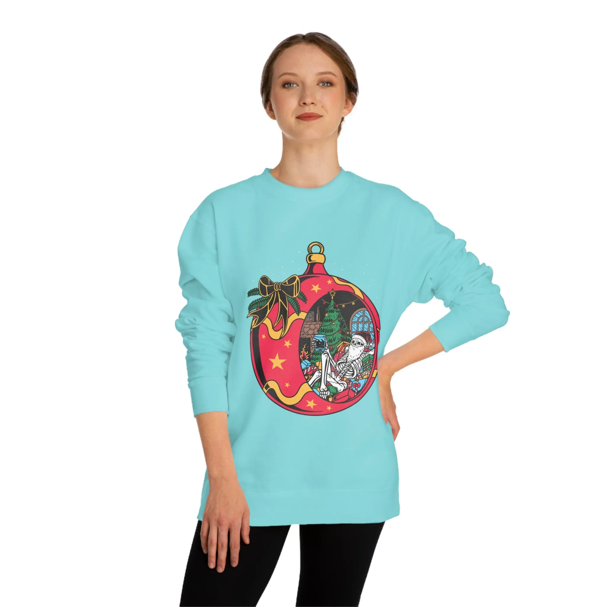 Santa Skeleton Unisex Crew Neck Sweatshirt