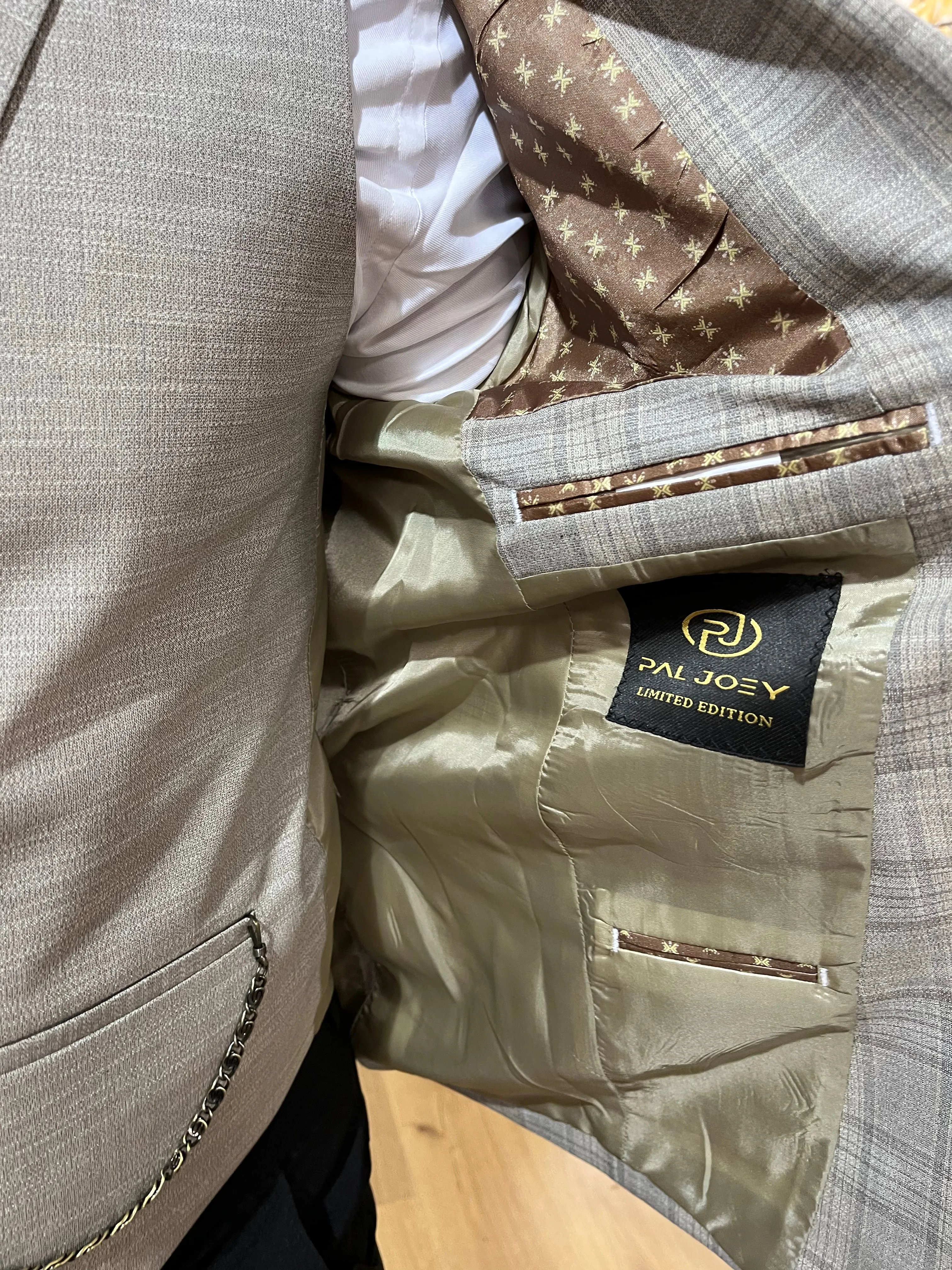 Savoca - Light Brown/Cream 3 Piece Suit