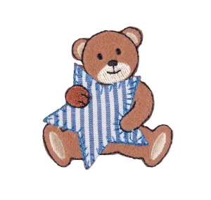 Sew On Motifs Lace Jeans Dresses Appliques Patches 5.5 cm -Bear With Stripe Star