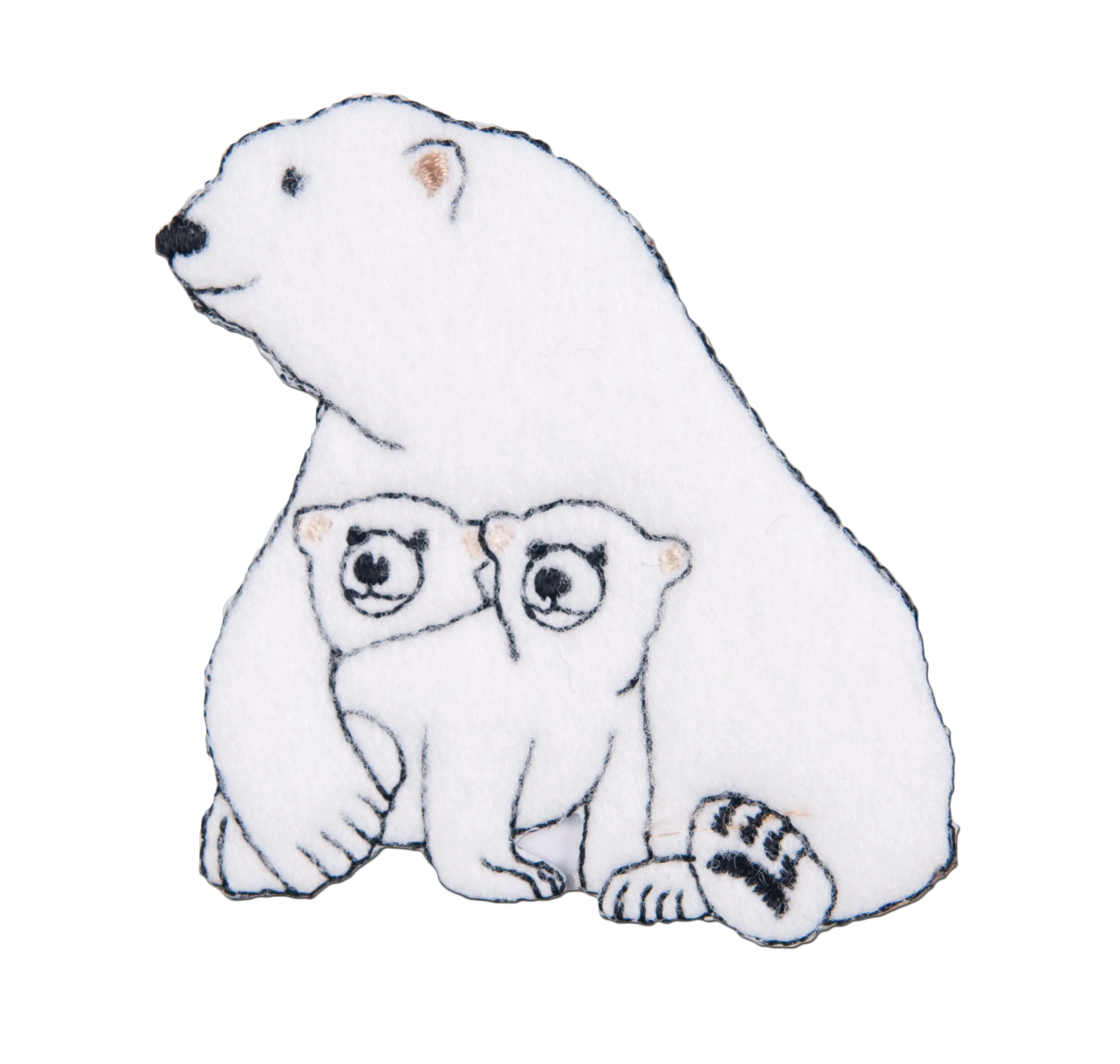 Sew On Motifs Lace Jeans Dresses Appliques Patches 6.2 cm -Polar Bear With Cubs