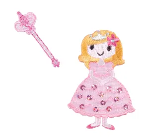 Sew On Motifs Lace Jeans Dresses Garments Applique Patches 5.5 cm -Princess Wand