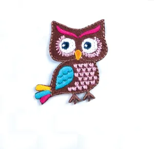 Sew On Motifs Lace Jeans Dresses Garments Appliques Patches 4.5cm -Colourful Owl