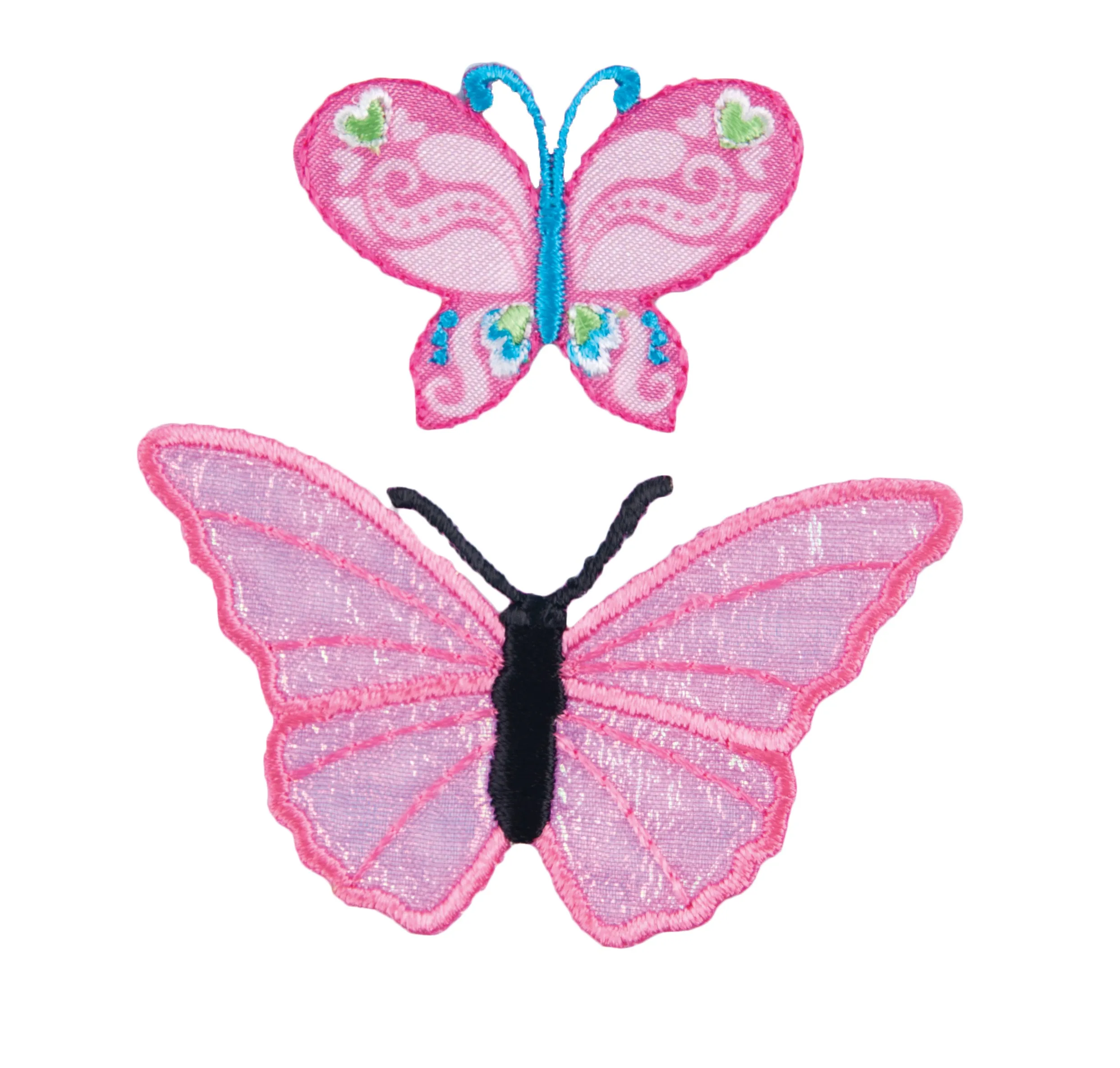 Sew On Motifs Lace Jeans Dresses Garments Appliques Patches -Pink Butterflies