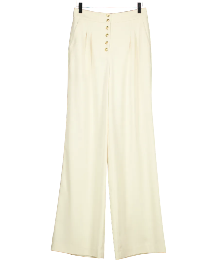 Sezane Cream Cesar Trousers  Ecru UK 8