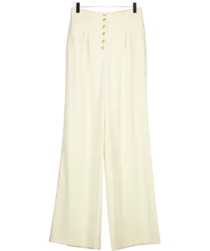 Sezane Cream Cesar Trousers  Ecru UK 8