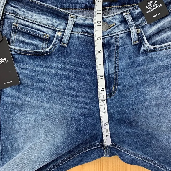 Silver Jeans Suki Mid Rise Frayed Hem Straight Leg Jeans Sz 32 X 31 Inseam