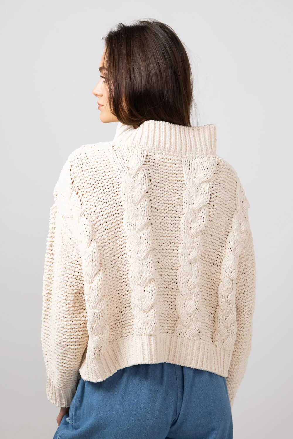 Simply Southern Braid Cropped Sweater for Women in Parchment Cream | PP-0224-SWTR-BRAID-PARCH