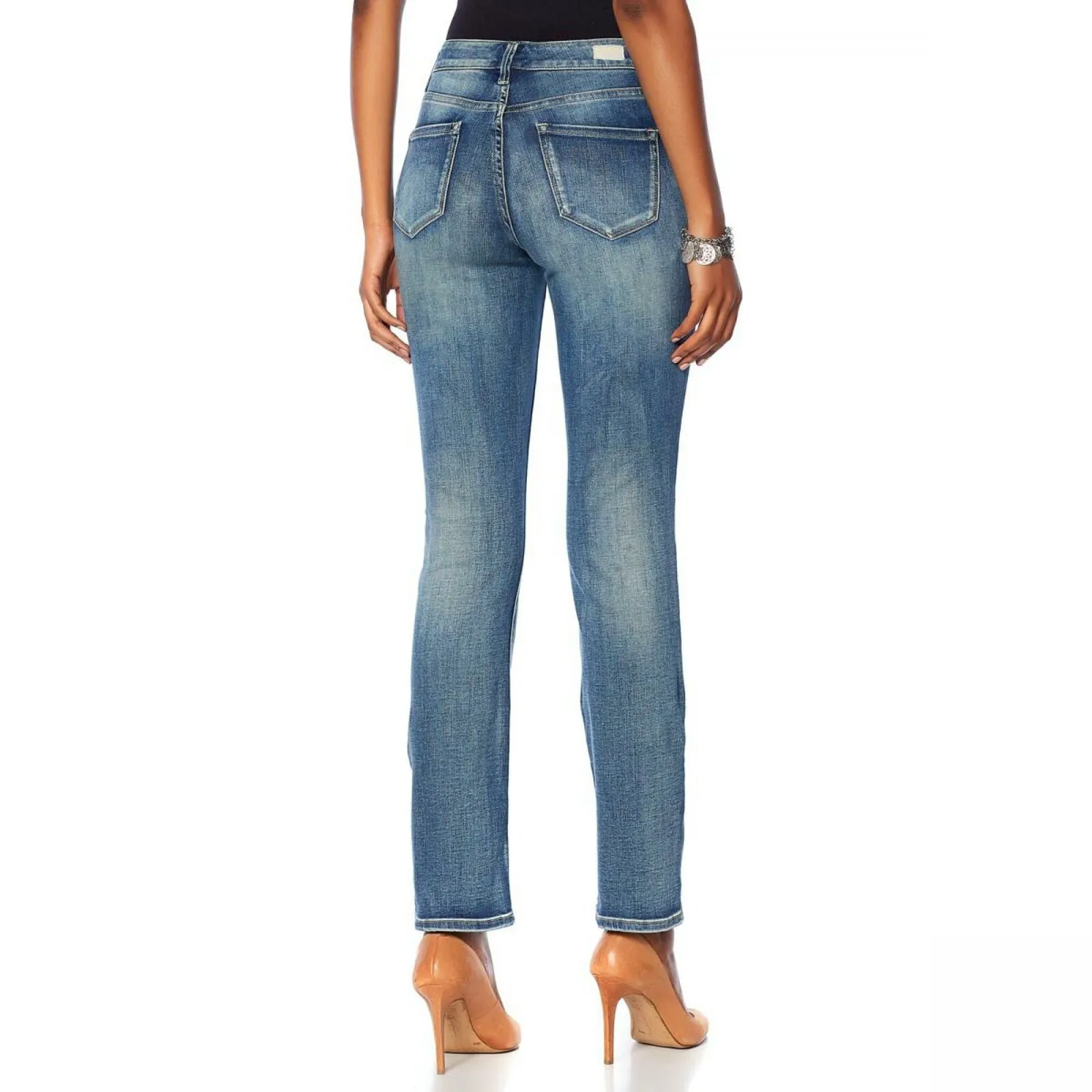 Skinnygirl Women's 5 Pocket Straight Leg Jeans