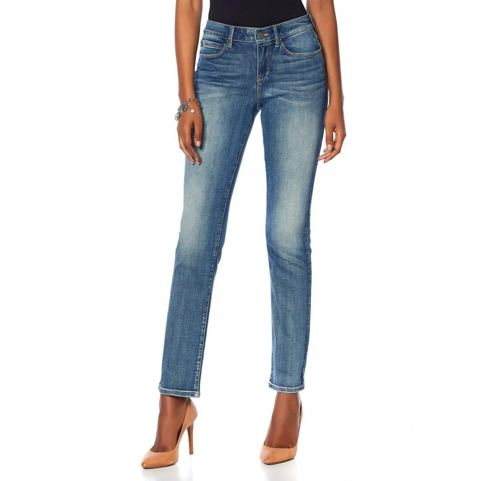 Skinnygirl Women's 5 Pocket Straight Leg Jeans
