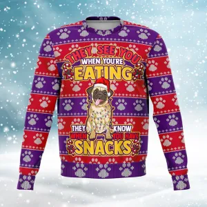 Snacks Pug Sweatshirt
