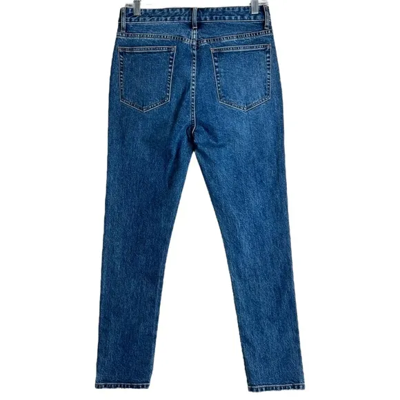 Something Navy High Waisted Straight Leg Jeans Size 6 Medium Blue Wash