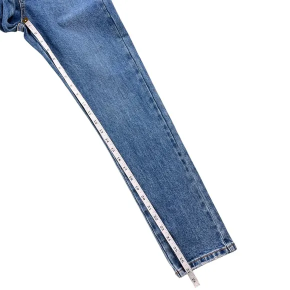 Something Navy High Waisted Straight Leg Jeans Size 6 Medium Blue Wash