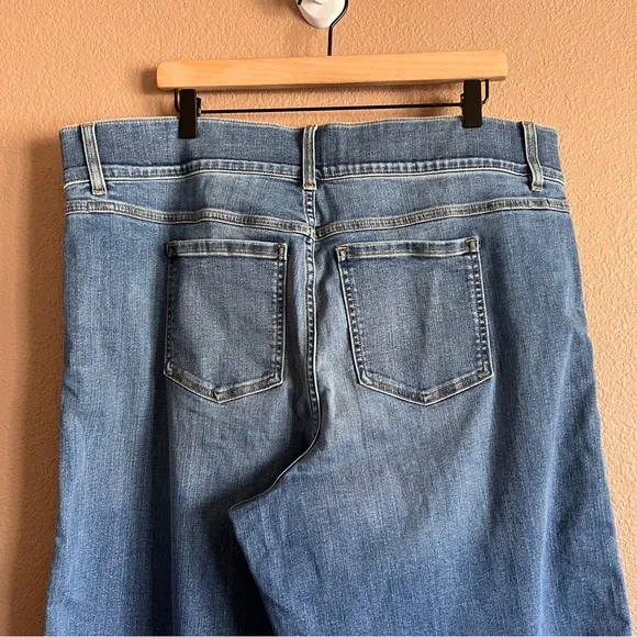 SPANX Blue Flare Wide Leg Jeans High Waist Size 3X Tall
