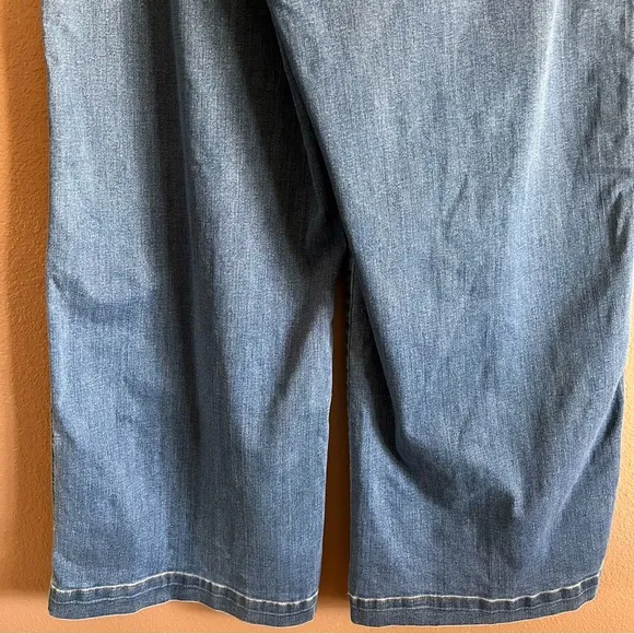 SPANX Blue Flare Wide Leg Jeans High Waist Size 3X Tall
