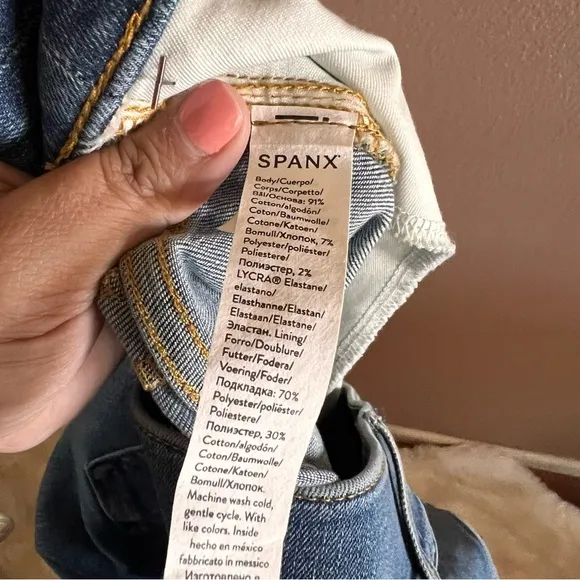 SPANX Blue Flare Wide Leg Jeans High Waist Size 3X Tall