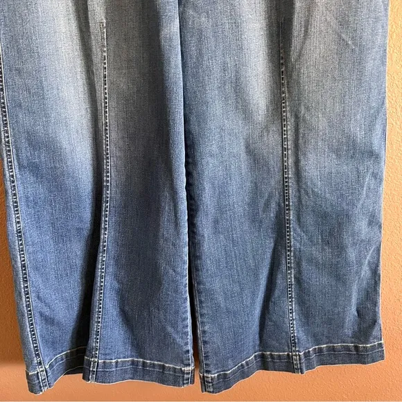 SPANX Blue Flare Wide Leg Jeans High Waist Size 3X Tall