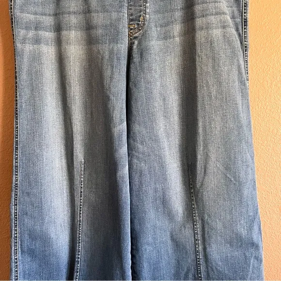 SPANX Blue Flare Wide Leg Jeans High Waist Size 3X Tall