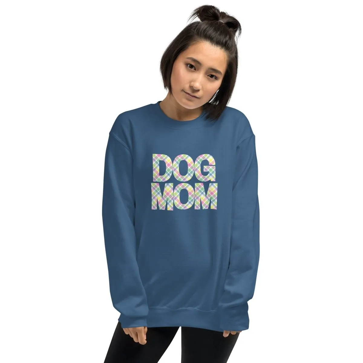 Spring Plaid Dog Mom Sweatshirt
