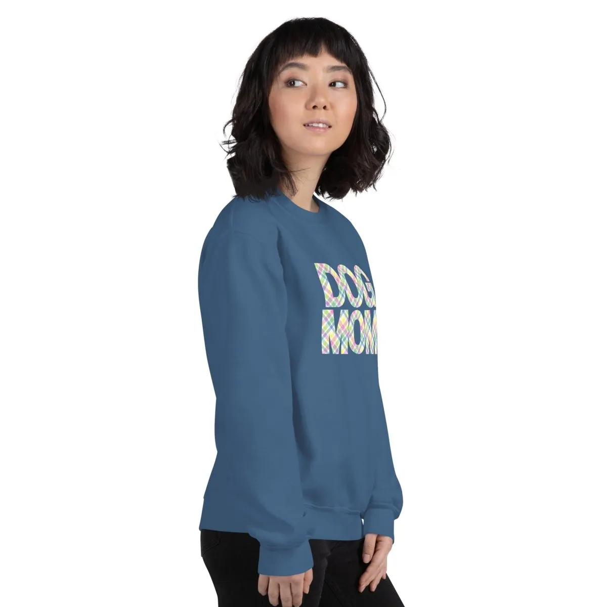Spring Plaid Dog Mom Sweatshirt