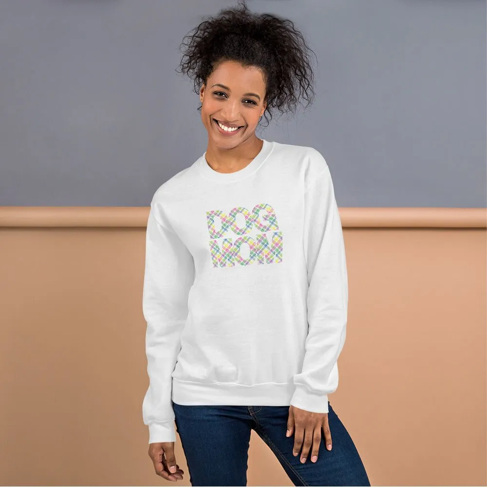 Spring Plaid Dog Mom Sweatshirt
