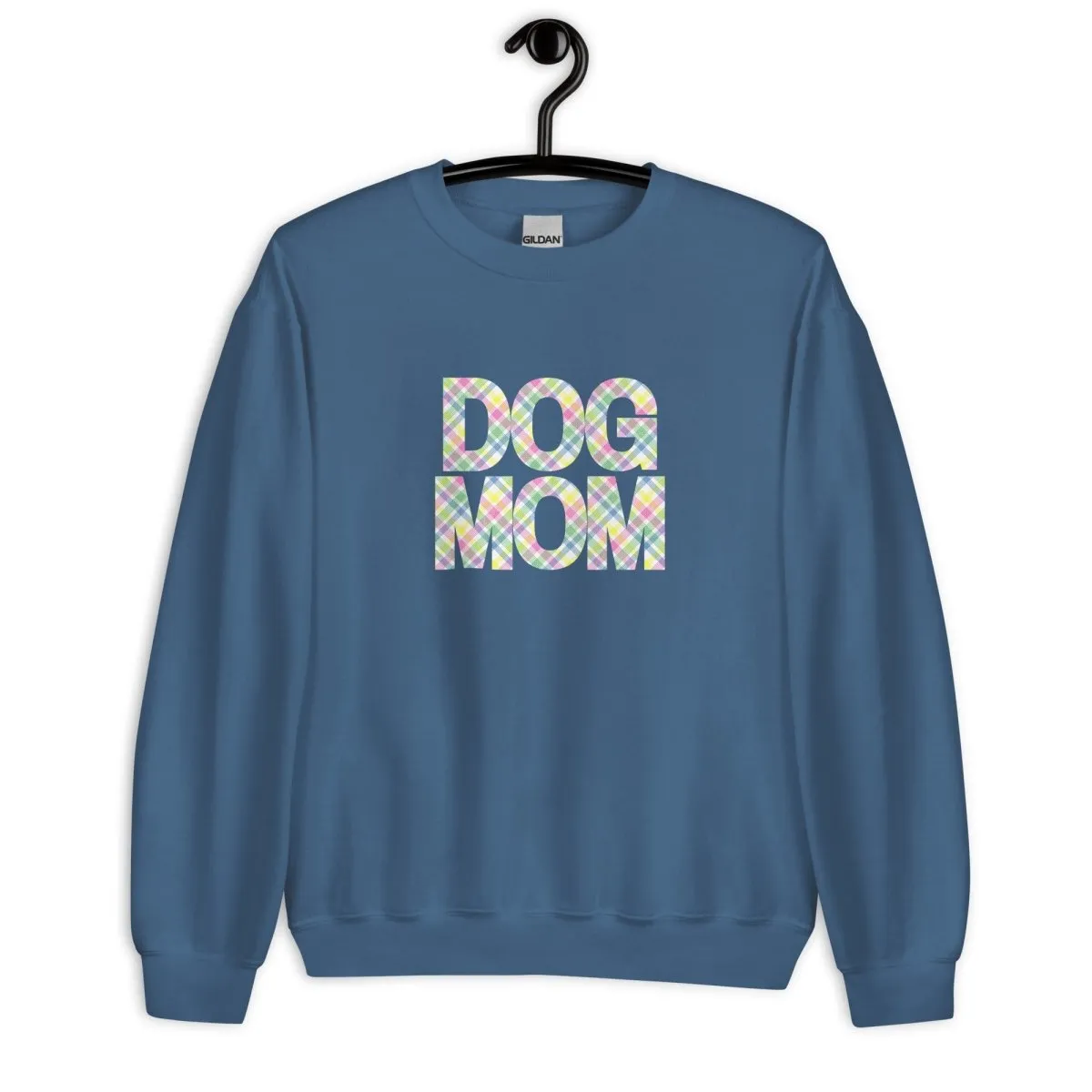 Spring Plaid Dog Mom Sweatshirt