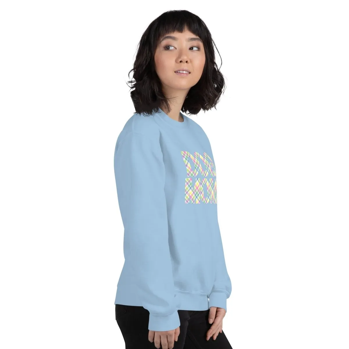Spring Plaid Dog Mom Sweatshirt